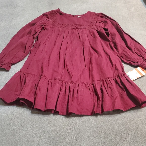 Cat & Jack | Dresses | Cat Jack Girls Burgundy Dress | Poshmark